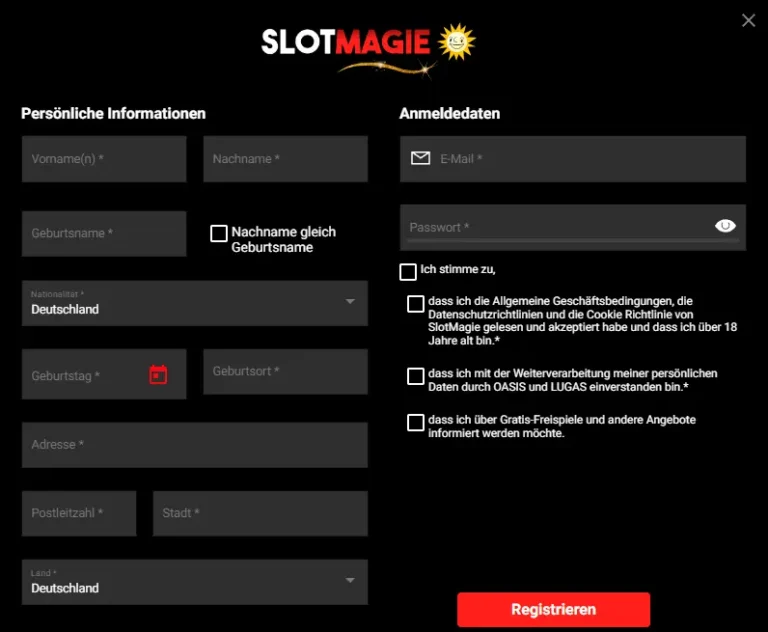 SlotMagie Registrieren